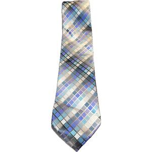 Van Heusen Stain Resistant Tie Blue Multi Color Square Pattern‎ Necktie